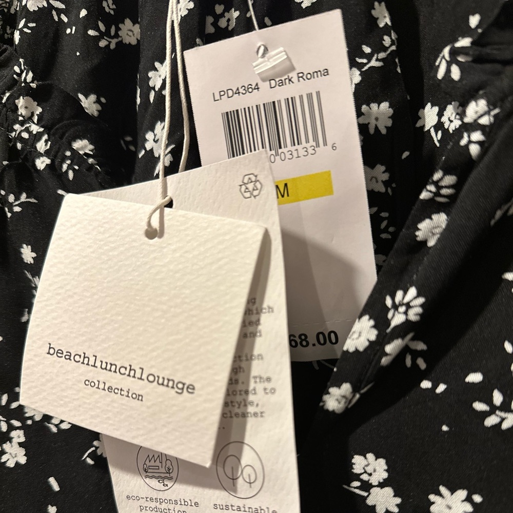 Beach lunch lounge black floral dress